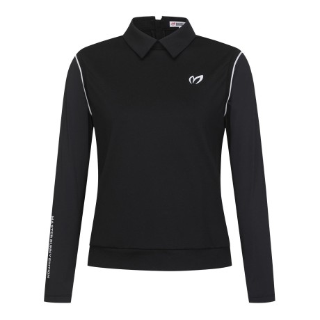 여성 냉감 슬리브 믹스 칼라 티셔츠