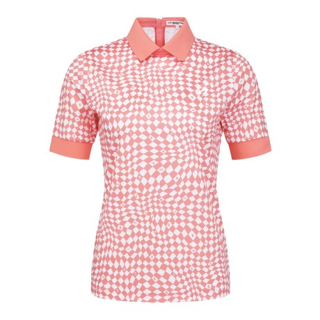 여성 옵아트 패턴 칼라 반팔 티셔츠