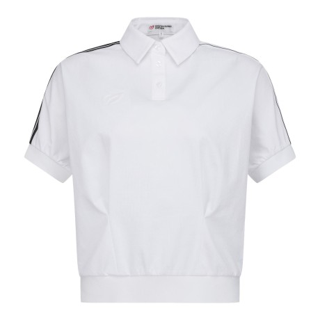 [윤이나프로 착용] 여성 다트 슬리브 테잎 반팔 크롭 칼라 티셔츠