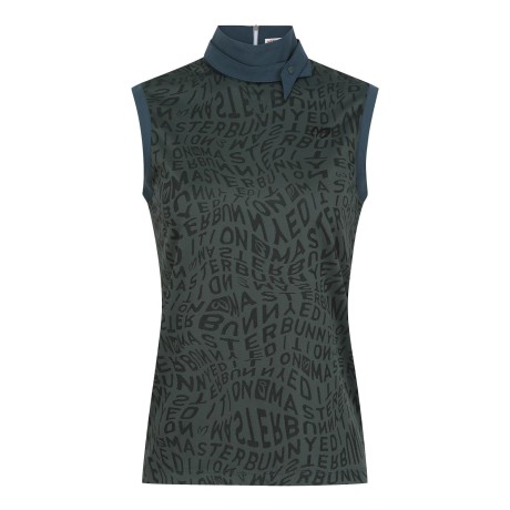 여성 로고 웨이브 패턴 슬리브리스 탑