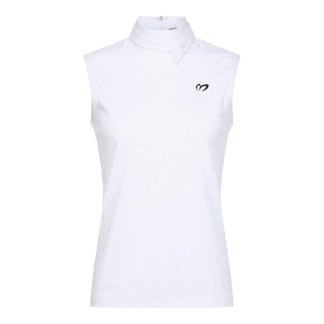 여성 로고 웨이브 패턴 슬리브리스 탑