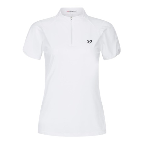 여성 심볼 하프 집업 반팔 티셔츠