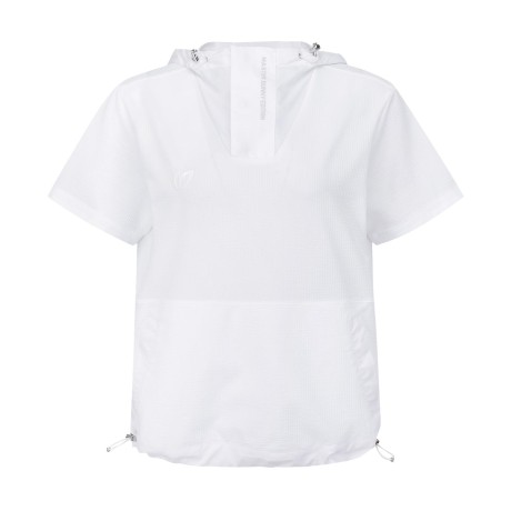 여성 우븐믹스 시어서커 후드 반팔 티셔츠