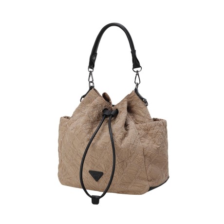 여성 로고 레터링 체크 링클 버킷백