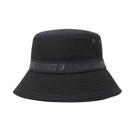 여성 배색 로고 라인 스트링 버킷햇