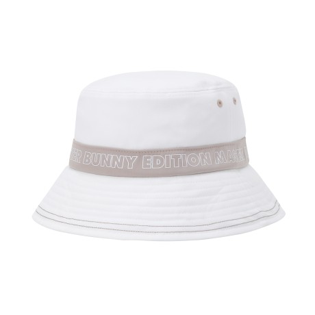 여성 배색 로고 라인 스트링 버킷햇