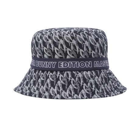 여성 심볼 자카드 로고 라인 버킷햇