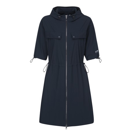 여성 메쉬 레터링 후드 집업 원피스