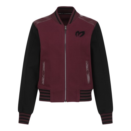 여성 로고 에코레더 믹스 점퍼