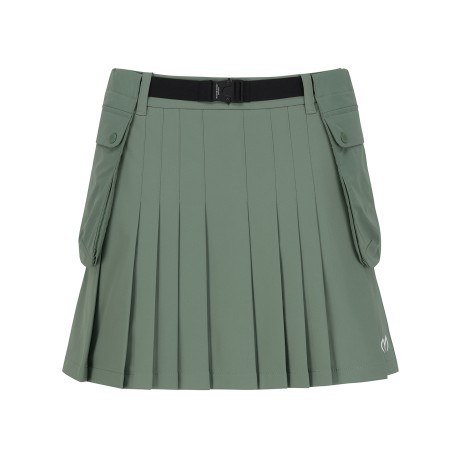 여성 포켓 벨트 레이어 플리츠 스커트