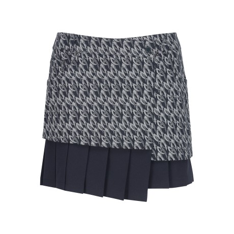 여성 심볼 자카드 플리츠 레이어 큐롯 스커트