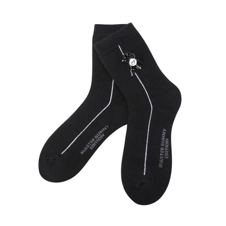 여성 비딩 브로치 컬러 라인 중목 양말