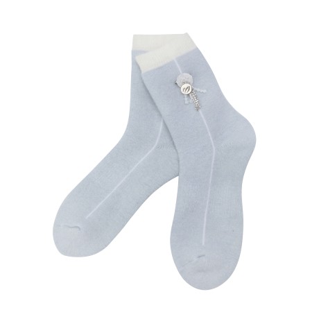 여성 비딩 브로치 컬러 라인 중목 양말