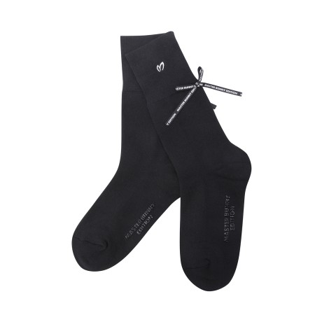 여성 논슬립 레터링 리본 포인트 양말