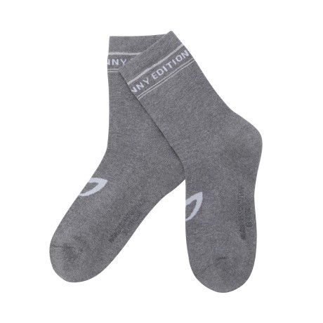 여성 논슬립 레터링 라인 중목 양말