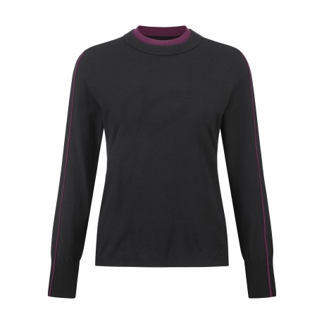 여성 레이어드 라운드넥 긴팔 니트