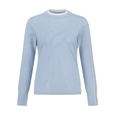 여성 레이어드 라운드넥 긴팔 니트