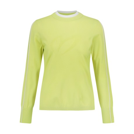 여성 레이어드 라운드넥 긴팔 니트