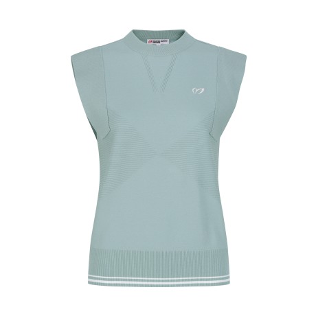 여성 숄더 패널 니트 베스트