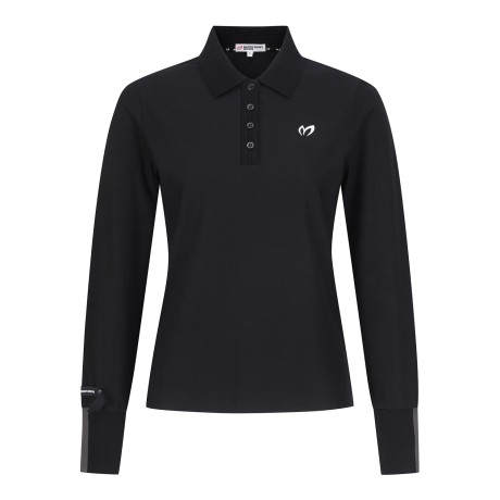 [ONLY BUCKET] 여성 심볼 투톤 커프스 니팅 칼라 티셔츠