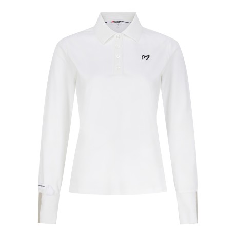 [ONLY BUCKET] 여성 심볼 투톤 커프스 니팅 칼라 티셔츠