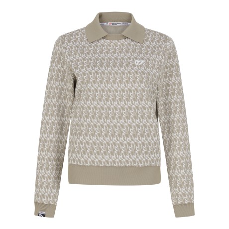 여성 심볼 니팅 칼라 맨투맨 티셔츠