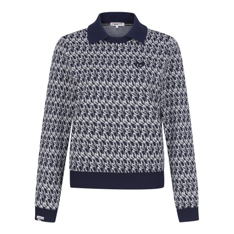 여성 심볼 니팅 칼라 맨투맨 티셔츠