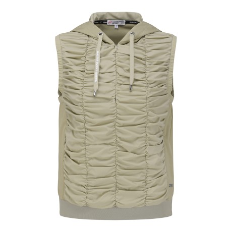 여성 셔링 디테일 후드 베스트