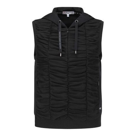 여성 셔링 디테일 후드 베스트