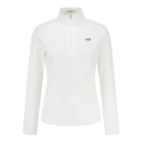 여성 레터링 라인 하프 집업 티셔츠