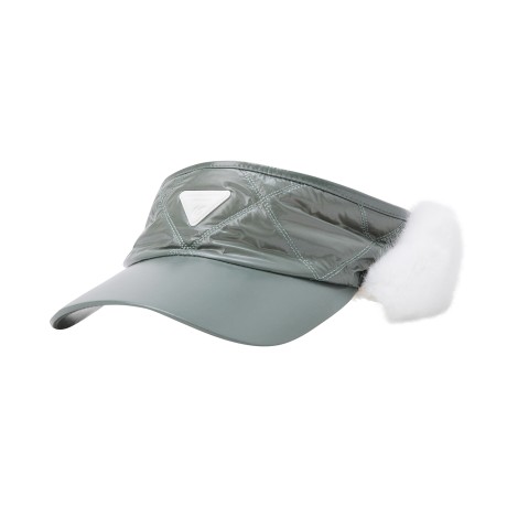 여성 퀼팅 퍼 이어워머 썬바이저