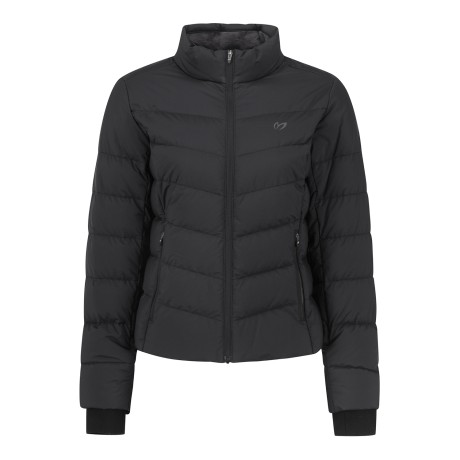 여성 로고 버튼 구스 다운 점퍼