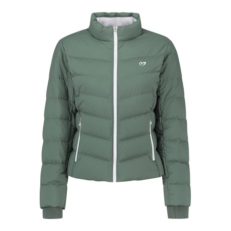 여성 로고 버튼 구스 다운 점퍼