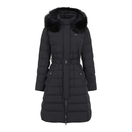 여성 밴딩 벨티드 구스다운 롱 점퍼