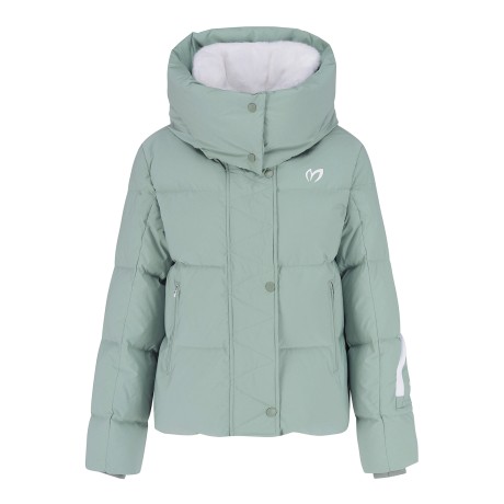 여성 후드 & 퍼 탈착 구스다운 점퍼