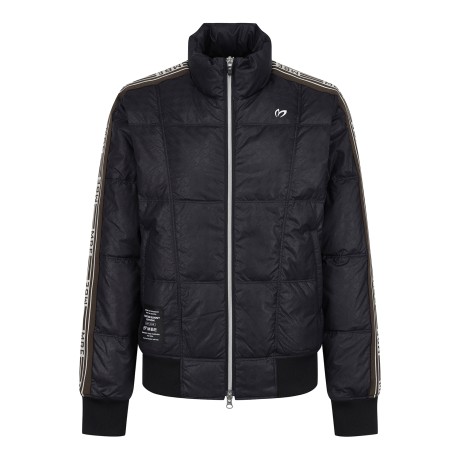 여성 로고 니팅 라인 덕다운 점퍼