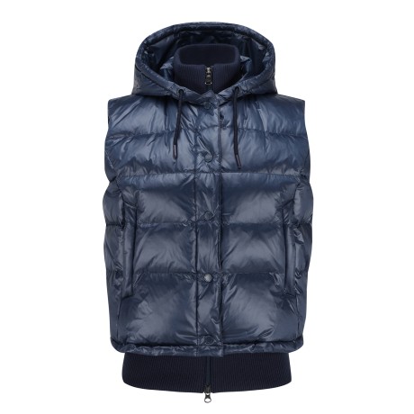 여성 후드 구스 다운 베스트