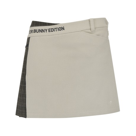 여성 체크 플리츠 믹스 큐롯 스커트