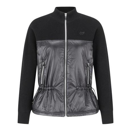 여성 니트 블록 패딩 스트링 점퍼