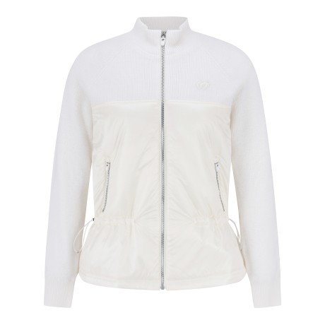 여성 니트 블록 패딩 스트링 점퍼