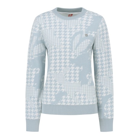 여성 하운드투스 패턴 울 니트