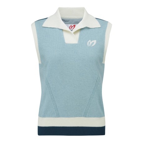 여성 컬러 믹스 캐시미어 니트 베스트