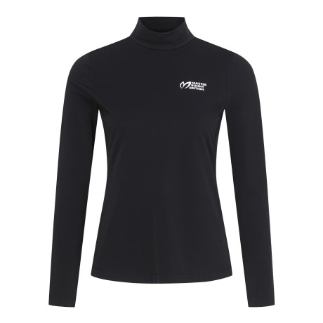 여성 로고 모크넥 기모 긴팔 티셔츠