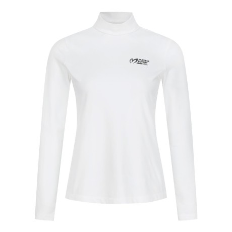 여성 로고 모크넥 기모 긴팔 티셔츠