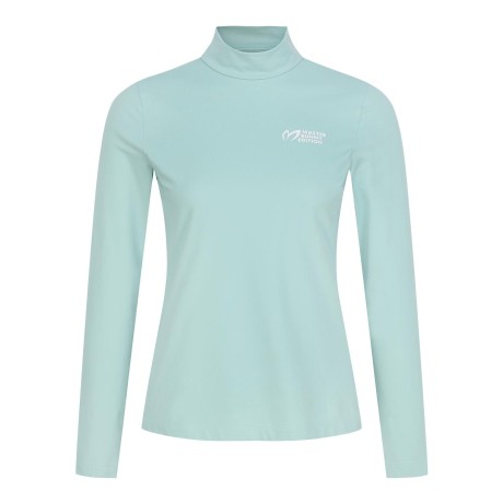 여성 로고 모크넥 기모 긴팔 티셔츠