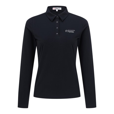 여성 로고 헴 기모 칼라 긴팔 티셔츠