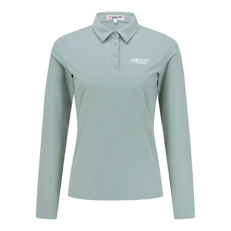 여성 로고 헴 기모 칼라 긴팔 티셔츠