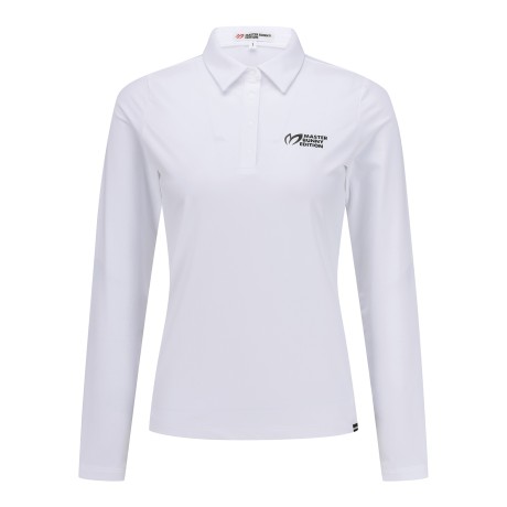 여성 로고 헴 기모 칼라 긴팔 티셔츠