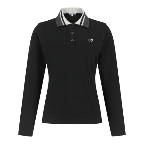 여성 컬러 믹스 기모 칼라 티셔츠