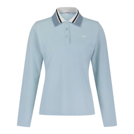 여성 컬러 믹스 기모 칼라 티셔츠